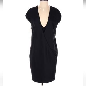 New XS J Brand black sleeveless shift dress, double v-neck